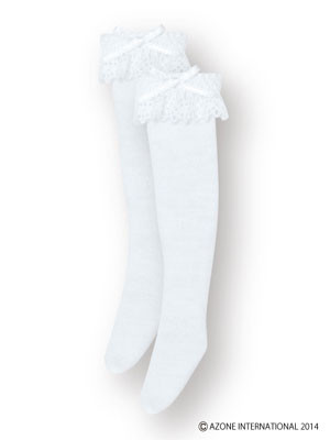PNS Lolita Knee High Socks (White x White), Azone, Accessories, 4580116047398